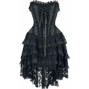 Gothicana by EMP Gotické šaty s korzetem a sukní s kratším předním dílem Šaty černá