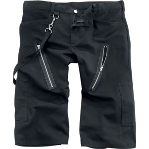 Black Pistol Denimové šortky se zipy Kraťasy černá