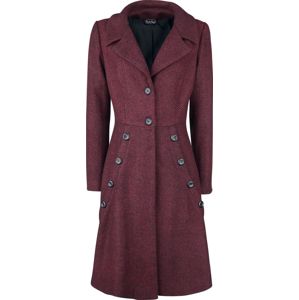 Voodoo Vixen Kabát ve stylu čtyřicátých let Nicole Red Dívcí kabát bordová/cerná