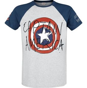 Captain America Comic Art tricko šedá melírovaná/modrá