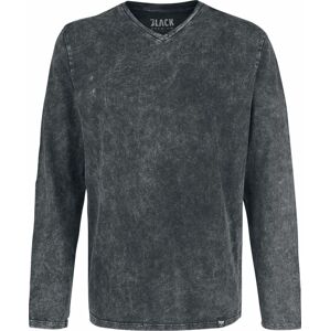 Black Premium by EMP Tričko s dlouhými rukávy, Véčkovým výstřihem a sepraným efektem Tričko s dlouhým rukávem šedá