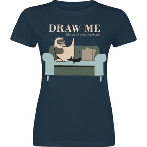 Grumpy Cat Draw Me Dámské tričko tmavě modrá
