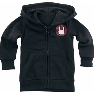EMP Basic Collection Cierna bunda s kapucnou s logom detská mikina s kapucí na zip černá