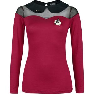 Star Trek Picard dívcí triko s dlouhými rukávy cervená/cerná