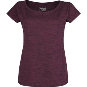 Black Premium by EMP Fialové tričko s žíhaným vzhledem Dámské tričko šeríková