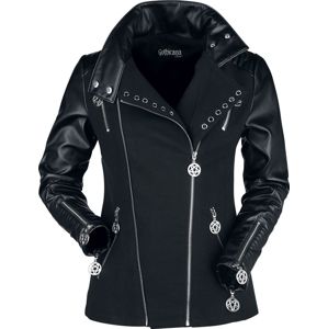 Gothicana by EMP Černá gotická motorkářska bunda s ozdobnými očky Dámská bunda černá