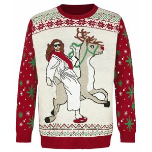 Ugly Christmas Sweater Jesus Riding Reindeer Mikina vícebarevný
