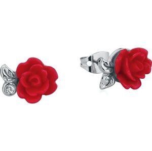 Kráska a zvíře Disney by Couture Kingdom - Enchanted Red Rose sada náušnic zlatá