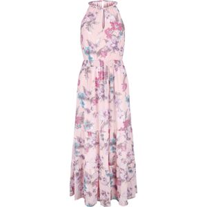 QED London Midi šaty s květovým potiskem a zavazováním kolem krku Šaty vícebarevný