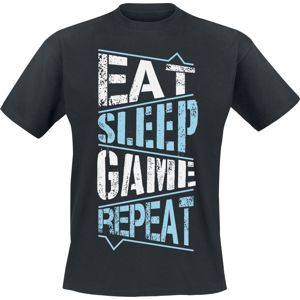 Eat Sleep Game Repeat Tričko černá