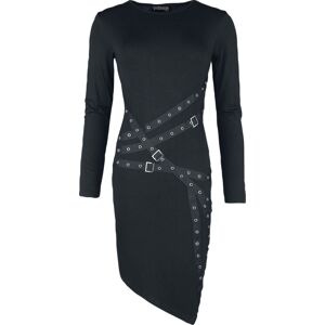 Gothicana by EMP Kleid mit Riemen, Ösen und Schnallen Šaty černá