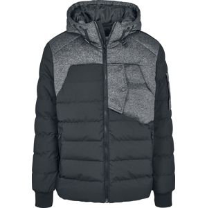Urban Classics Prošívaná bunda tech Bubble s kapucí zimní bunda cerná/šedá