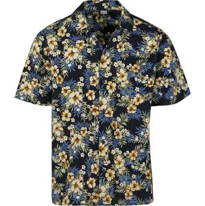 Urban Classics Vzorovaná košile Hibiscus košile modrá/žlutá