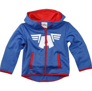 Captain America Shield and Wings detská mikina s kapucí na zip modrá