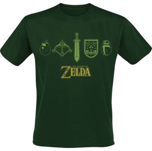 The Legend Of Zelda Quest Essentials Tričko zelená