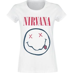 Nirvana White Smiley Logo dívcí tricko bílá