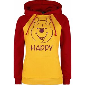 Medvídek Pu Happy Dámská mikina s kapucí cervená/žlutá
