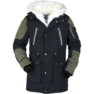 Black Premium by EMP Ležérní, zimná bunda s kožešinovým límcem Zimní bunda cerná/olivová