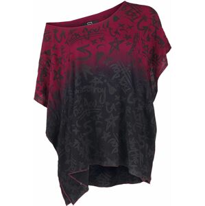 RED by EMP Asymmetrisches Shirt mit Farbverlauf und Fxck You Print Dámské tričko šedobílá
