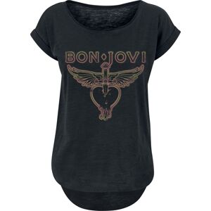 Bon Jovi Heart & Dagger Outline Dámské tričko černá