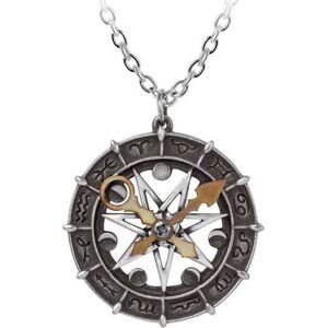 Alchemy Gothic Astro-lunial Compass Náhrdelník - řetízek zlatá/stríbrná
