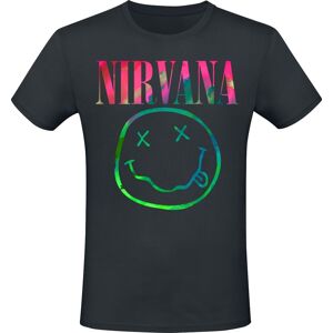 Nirvana Smiley Rainbow Tričko černá