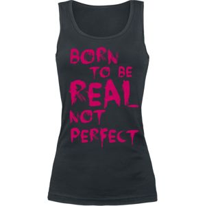Born To Be Real Not Perfect Dámský top černá