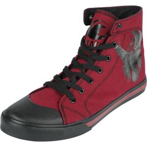 Black Premium by EMP Sneaker With Raven Print tenisky tmavě červená