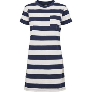 Urban Classics Dámské proužkované tričkové šaty Šaty námornická modr/bílá