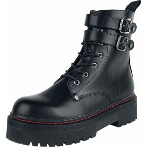 Black Premium by EMP Černé boty s přezkami a švy boty černá