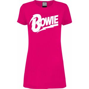 David Bowie Amplified Collection - White Logo Šaty růžová