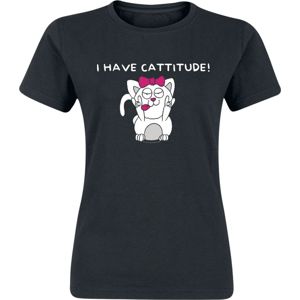 I Have Cattitude! dívcí tricko černá