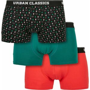 Urban Classics Organické vánoční boxerky - balení 3 ks Boxerky cervená/zelená