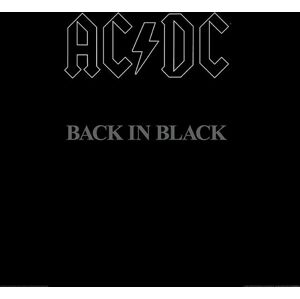 AC/DC Back in Black Zarámovaný obraz cerná/bílá