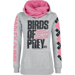 Birds Of Prey Logo dívcí mikina s kapucí skvrnitá šedá / růžová