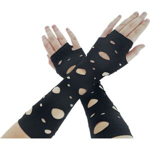 Pamela Mann Lace up sleeve glove rukavice bez prstů černá