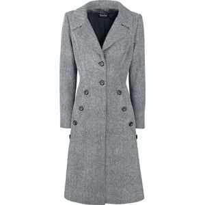 Voodoo Vixen Kabát ve stylu čtyřicátých let Nicole Grey Dívcí kabát cerná/bílá