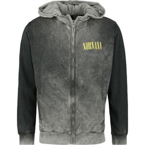 Nirvana Smiley Mikina s kapucí na zip šedá/cerná