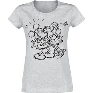 Mickey & Minnie Mouse Kiss Sketch Dámské tričko šedý vres