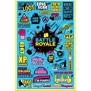 Battle Royale Infographic plakát vícebarevný