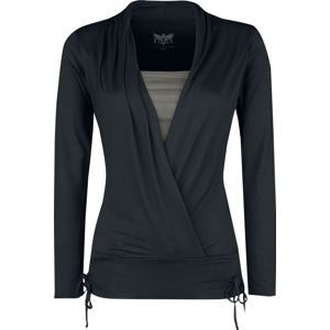 Black Premium by EMP Žebrované tričko s dlouhými rukávy Dámské tričko s dlouhými rukávy cerná/šedá