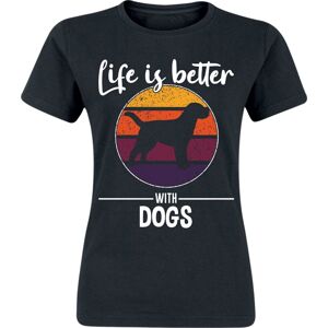 Tierisch Life Is Better With Dogs Dámské tričko černá