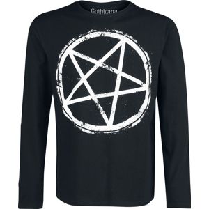 Gothicana by EMP Langarmshirt mit Pentagrammprint tricko s dlouhým rukávem černá