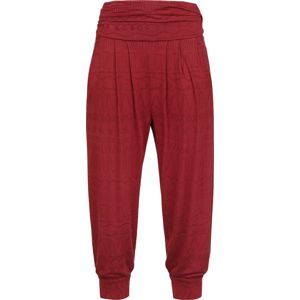 RED by EMP Sport and Yoga - Červené látkové kalhoty s celoplošným potiskem Dámské kalhoty bordová