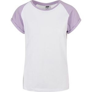 Urban Classics Dámské kontrastní raglanové tričko Dámské tričko bílá / fialová