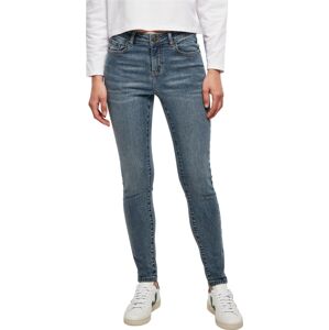 Urban Classics Ladies Mid Waist Skinny Jeans Dámské džíny opraná džínovina