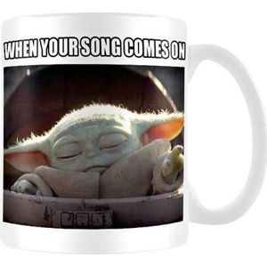 Star Wars The Mandalorian - The Child (Baby Yoda) - When Your Song Comes On Hrnek bílá