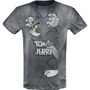 Tom And Jerry Scaring Tom Tričko černá