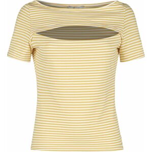 Banned Retro Top Sweet Stripes Dámské tričko žlutá/bílá