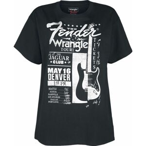 Wrangler Dlouhé oversized tričko Fender - Faded Black Dámské tričko černá